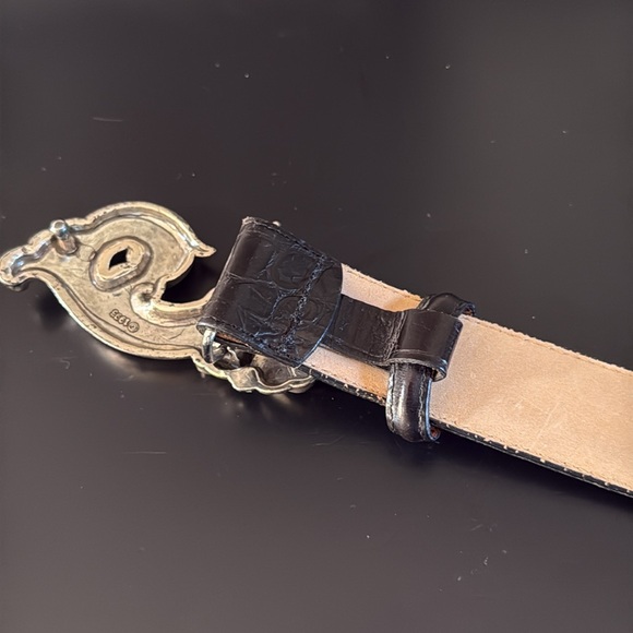 Vintage Brighton, black crock embossed belt - Picture 6 of 8